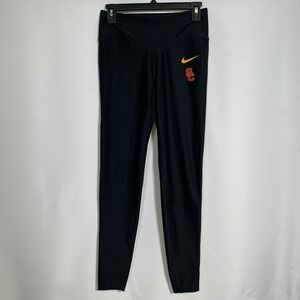 USC Trojans Nike Dri-FIT Tights Side Tape Black Athletic Leggings Women's SMALL
